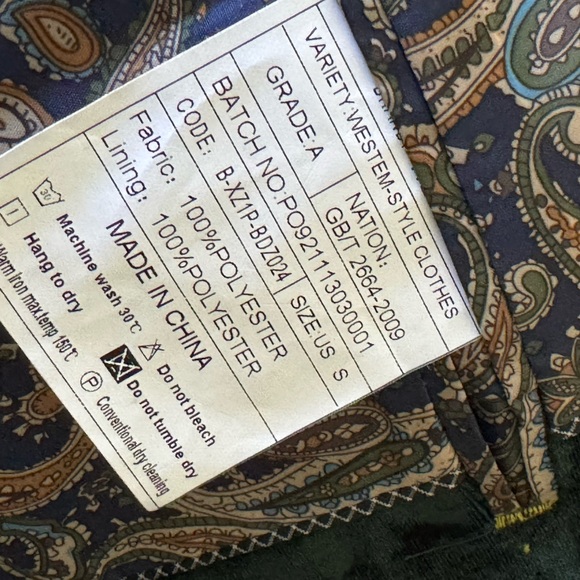 Emerald green Velvet Blazer single breasted formal Wedding Prom Christmas 40R - Picture 12 of 12